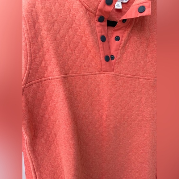 Southern Tide Women’s Quilted Snap-Placket Crewneck Sweater - Coral Red - Picture 3 of 5